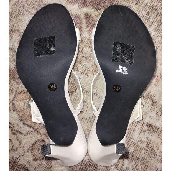 Calvin Klein White/Ivory Strappy Minimal Stiletto Heeled Sandals (Sz 9) - Picture 4 of 4